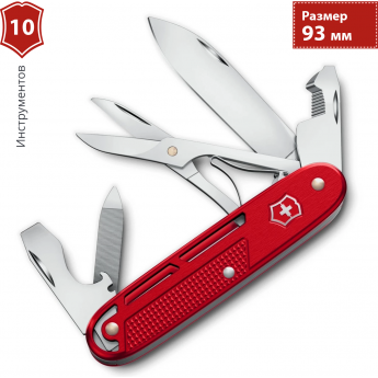 Нож перочинный VICTORINOX SYNERGY X ALOX (0.8226.20) 93мм 10функций красный